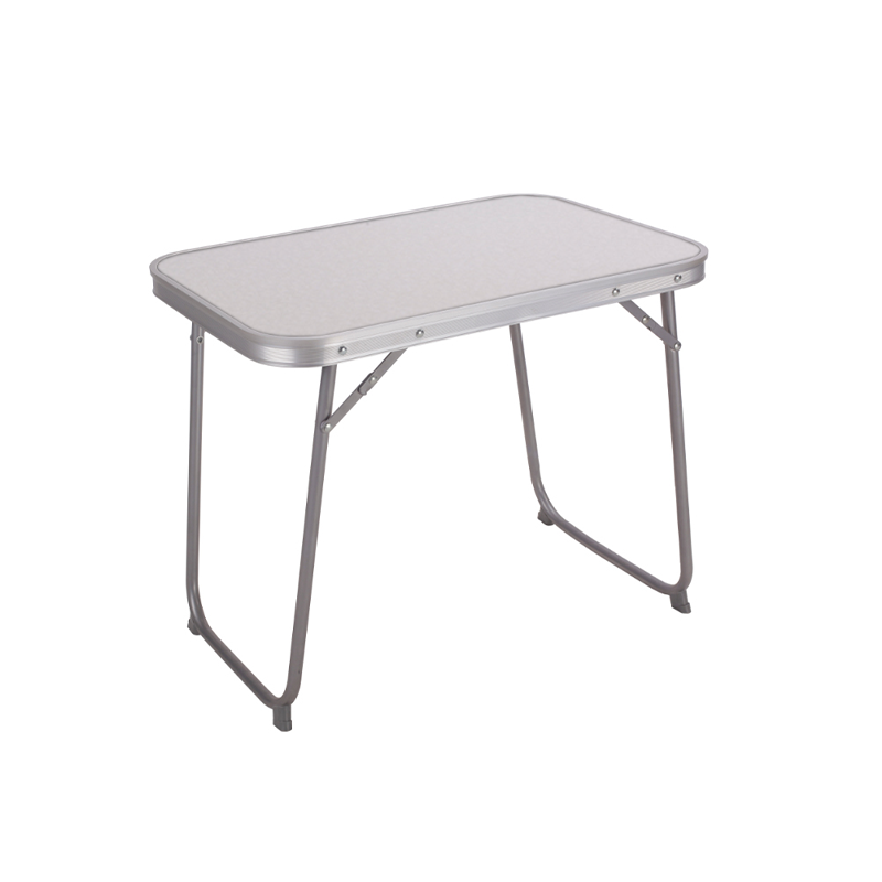 Marbueno Mesa plegable blanca de acero 60 × 40 × 50 cm para camping y playa