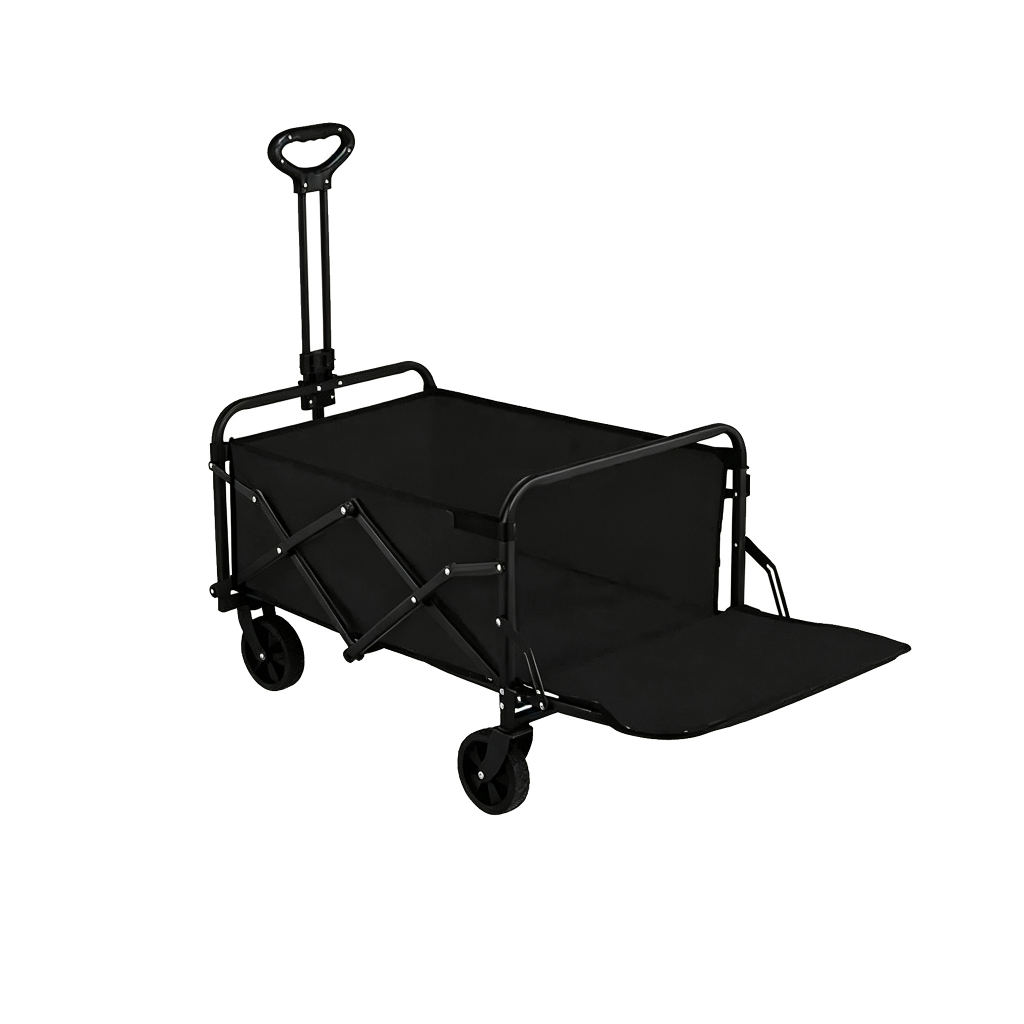 Marbueno Carro plegable playa/jardín acero c/apertura 100 kg negro 48 × 46 × 72 cm