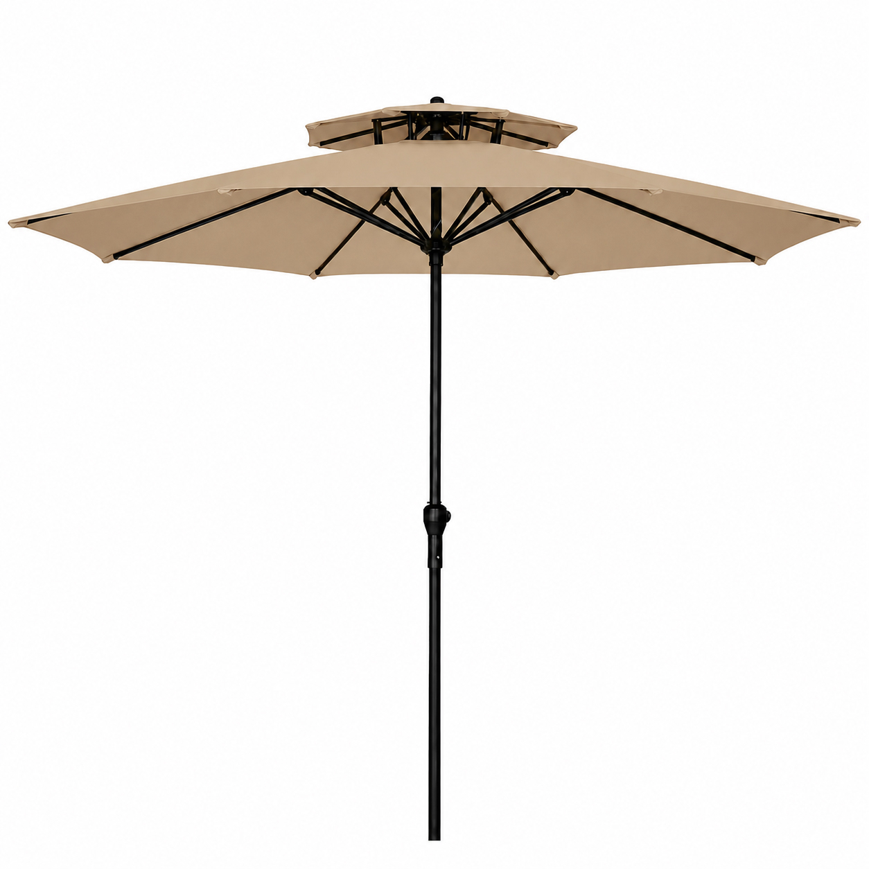 Marbueno Sombrilla poliéster aluminio marron 300 cm funda