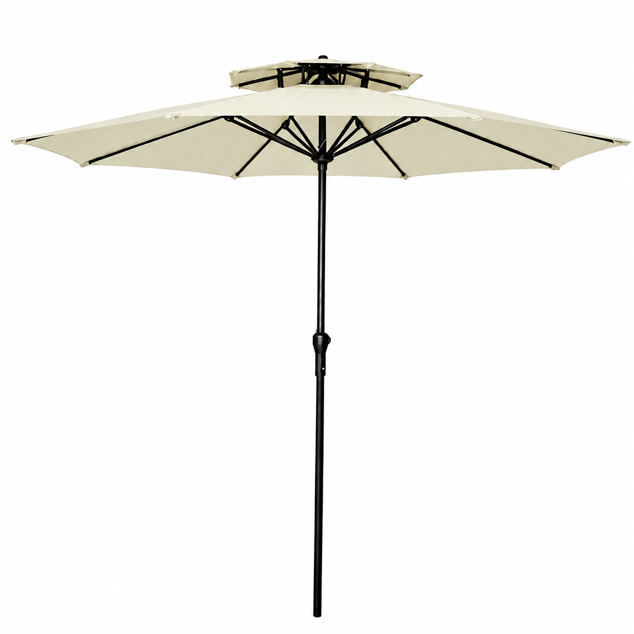 Marbueno Sombrilla poliéster aluminio beige 300 cm funda