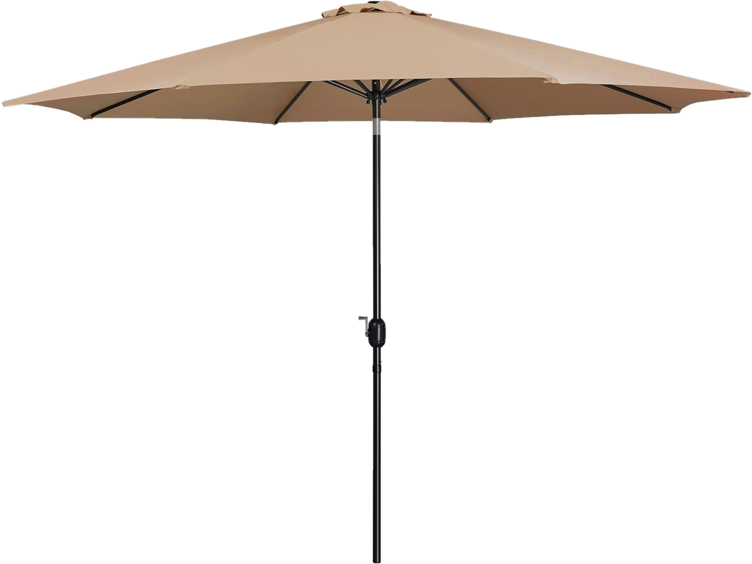 Marbueno Sombrilla poliéster c/ luz LED acero marron 300 cm funda
