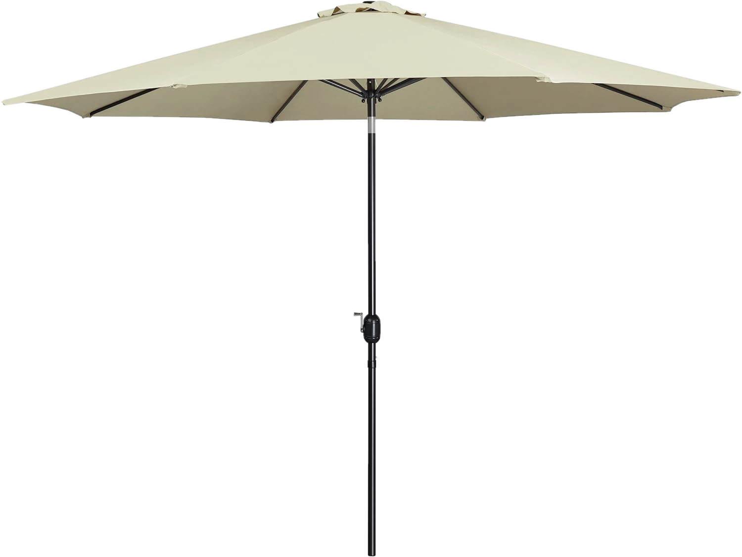 Marbueno Sombrilla poliéster c/ luz LED acero beige 300 cm funda