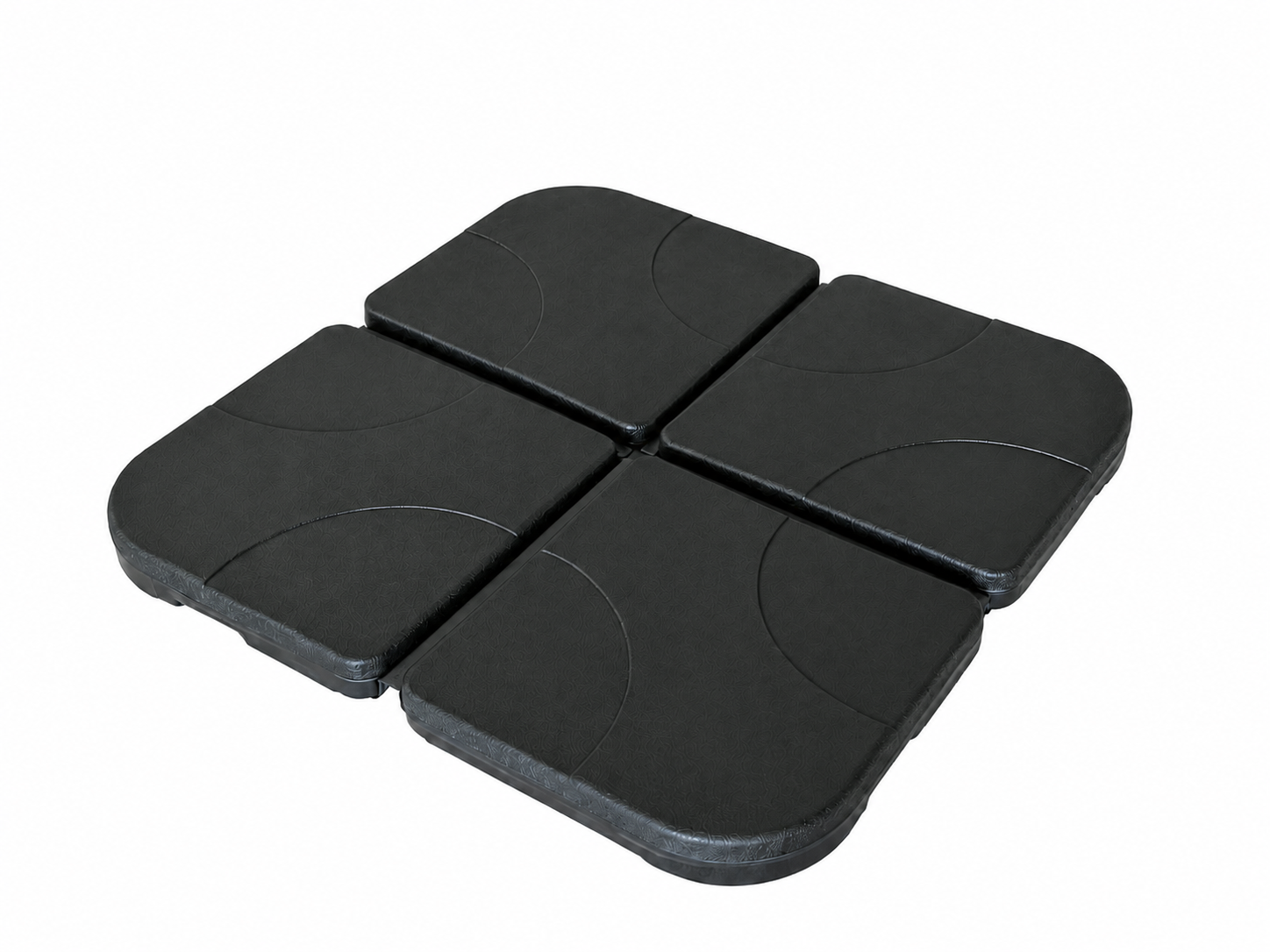 Marbueno Set 4 pzs base sombrilla plástico rellenable 60kgs negro 45 × 45 × 7,5cm