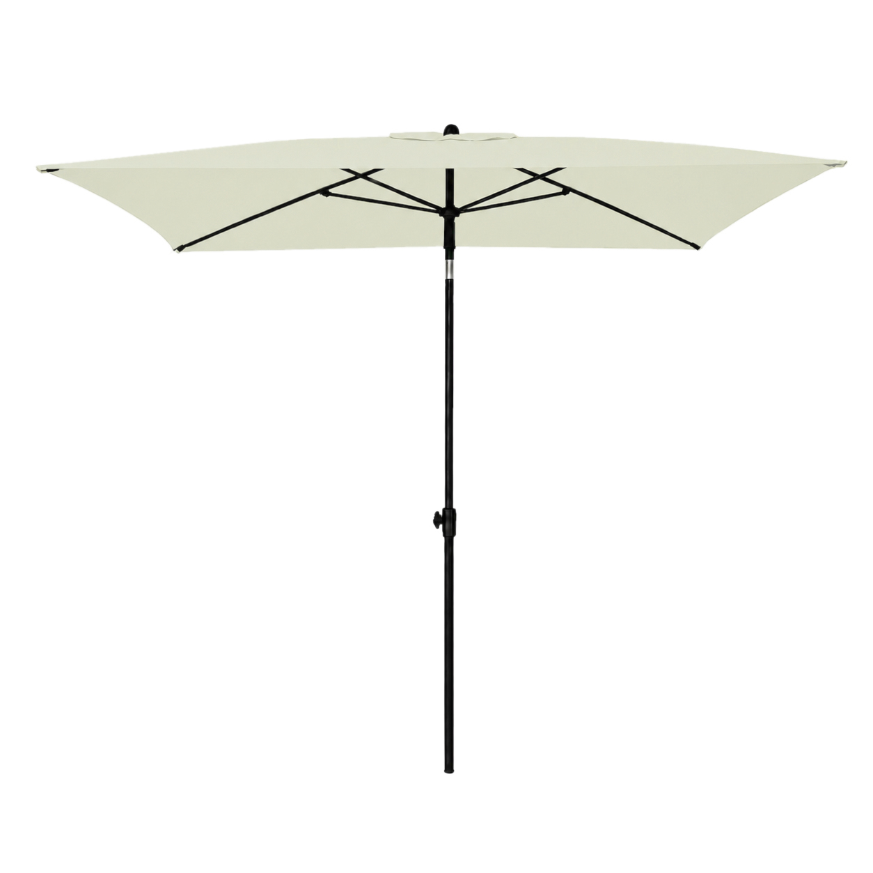Marbueno Sombrilla poliéster acero beige 200 × 125 cm funda