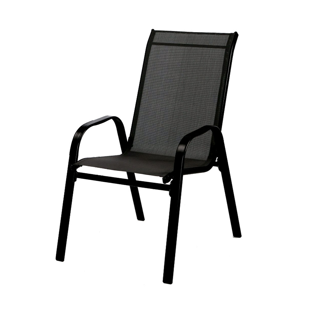 Marbueno Silla de jardín acero negro 91 × 54 × 65 cm